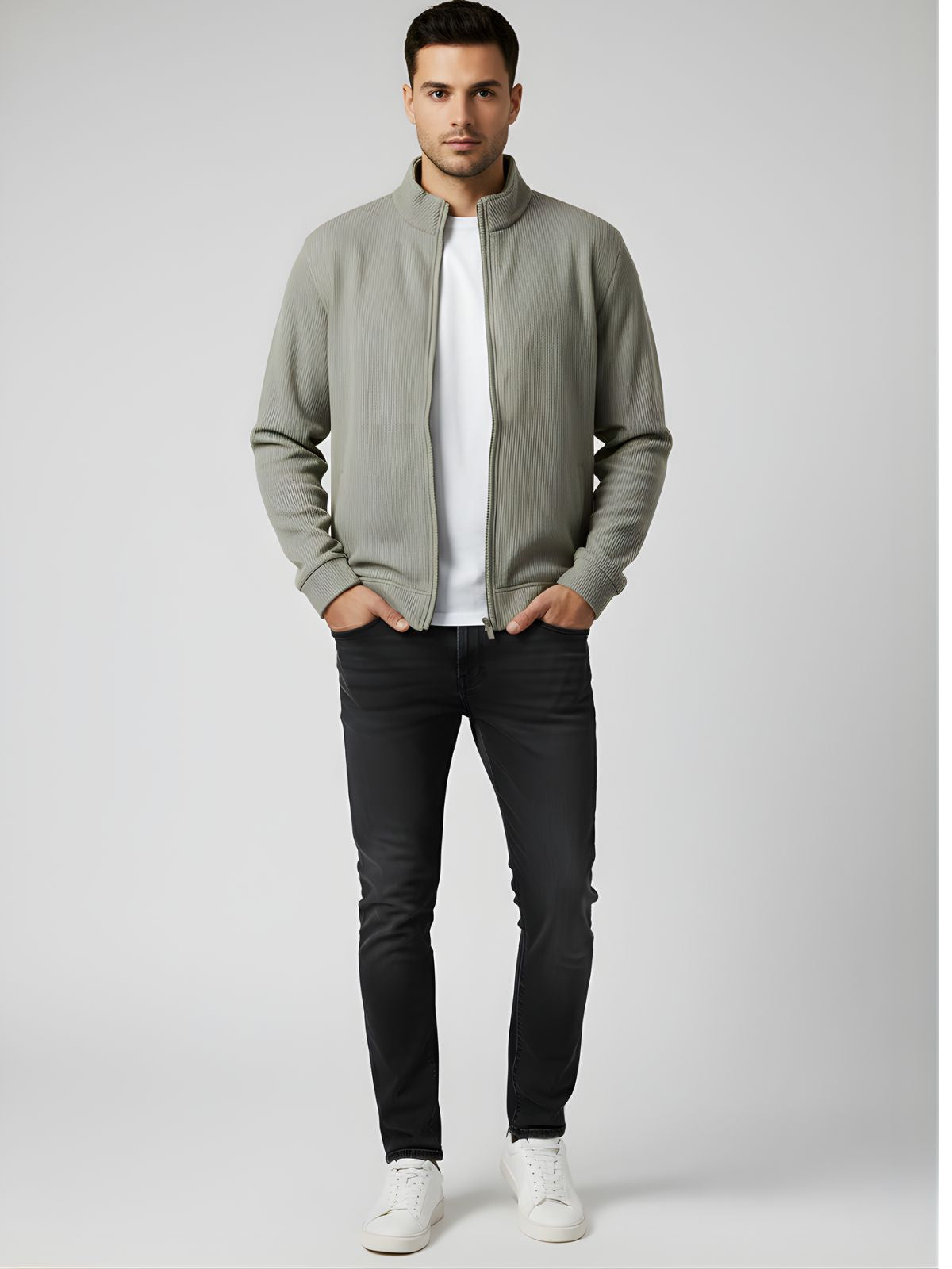 Parcel Yard Men’s Cotton Blend Full Zip Sweatshirt For Men