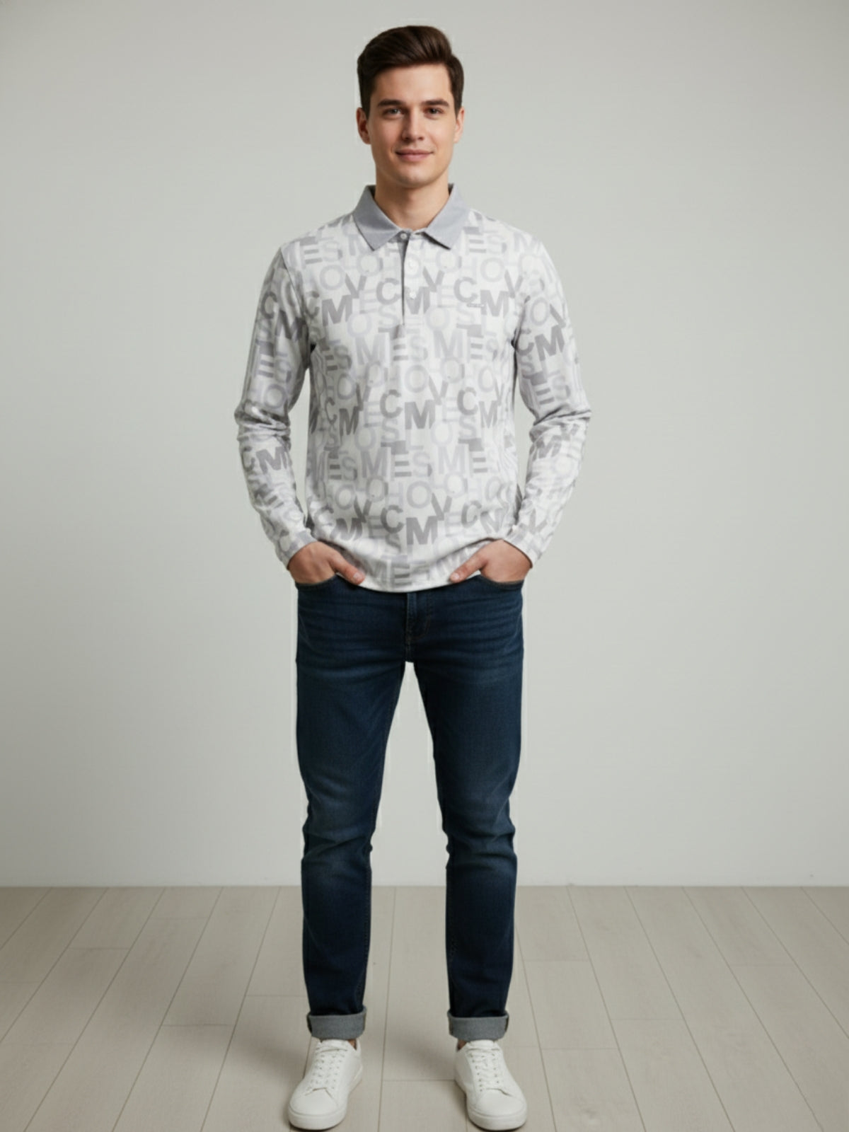 Parcel Yard Mens Full Sleeve Polo Sweatshirt