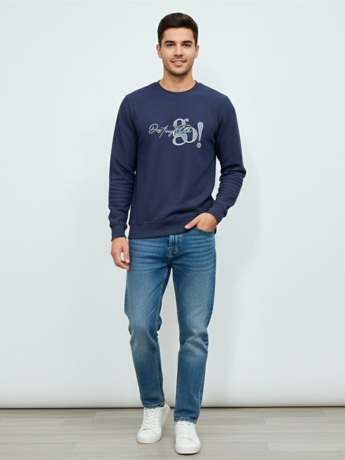 Parcel Yard Men's Full Sleeve Cotton Blend Sweatshirt For Men