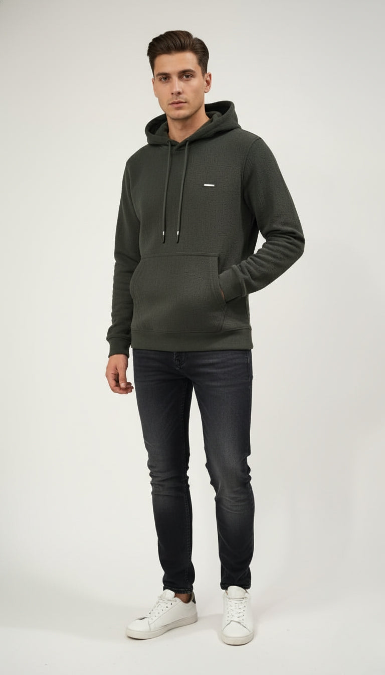Parcel Yard Men Solid Regular Fit Hoodie