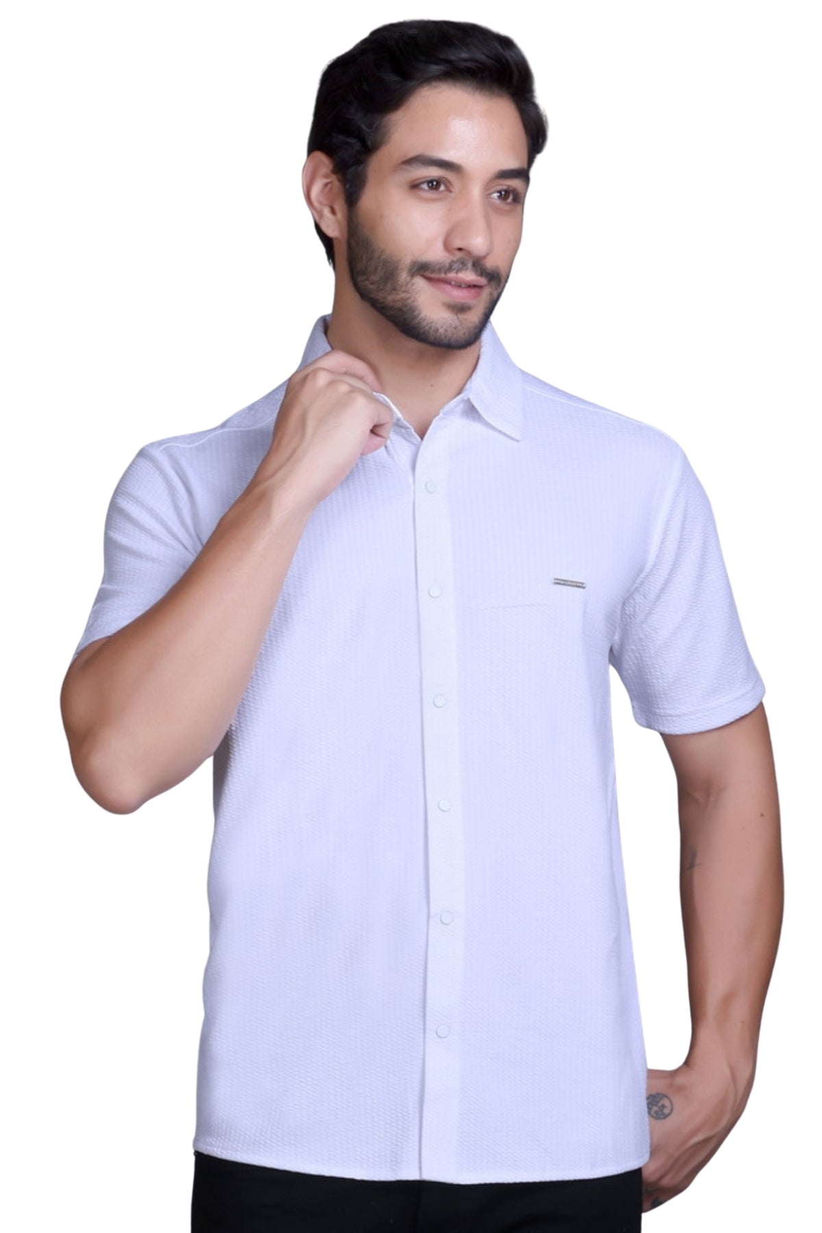 Men Cotton Shirt White