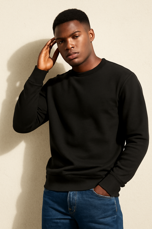 Parcel Yard Men's Soft Crewneck Sweatshirt Breathable Crew Neck Pullover Outdoor Athletic Long Sleeve Sweatshirts