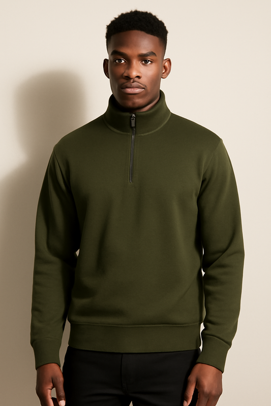 Parcel Yard Mens Stylish Zip Pullover Lightweight Sweater Casual Long Sleeve Corduroy Half Zip Sweatshirt Winter Sweatshirt for Men