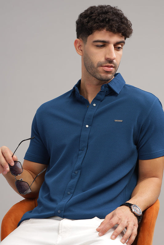 Men's Airforce Self Design Shirt With Collar