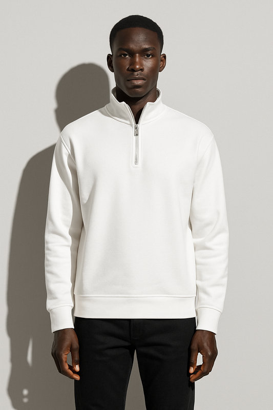 Parcel Yard Mens Stylish Zip Pullover Lightweight Sweater Casual Long Sleeve Corduroy Half Zip Sweatshirt Winter Sweatshirt for Men